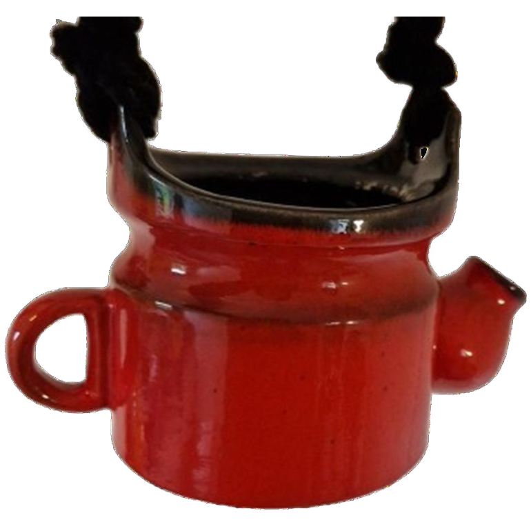 Vintage Hangpot Rode Keramieke Bloempot image 1