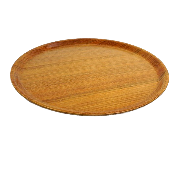 Vintage Dienblad Plywood Rond image 1