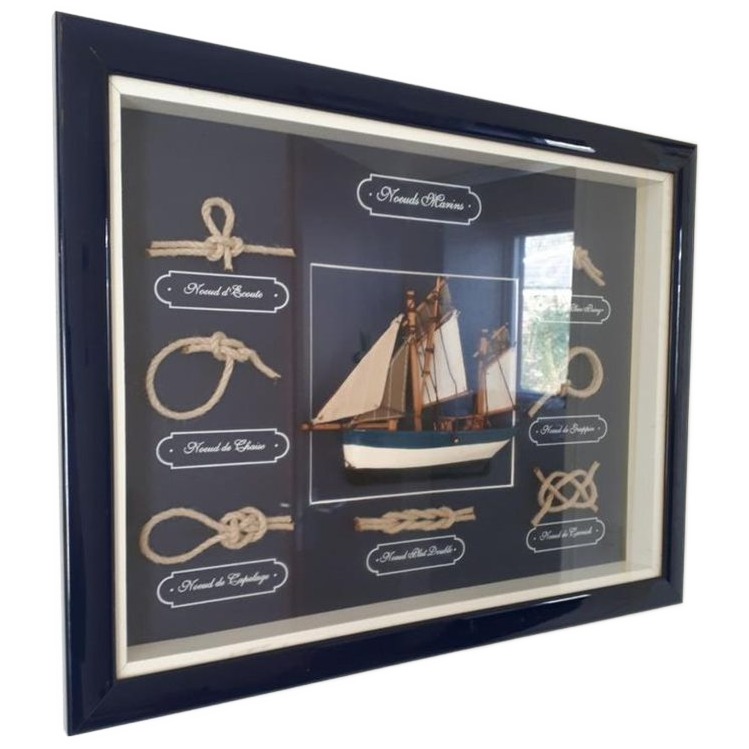 Maritime Boot Knoop Schilderij Vitrine Showkast Wandkast image 1