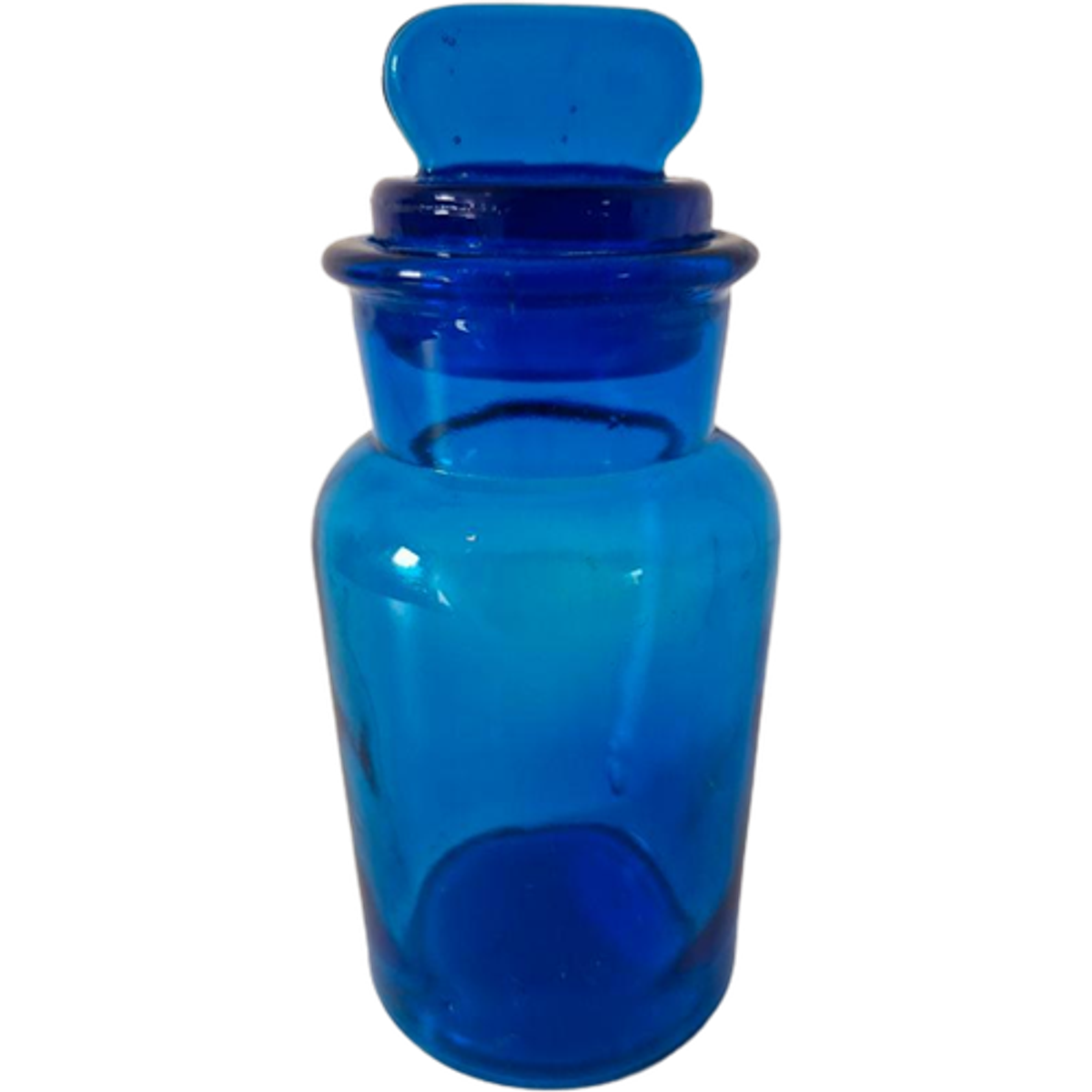 * Vintage Apothekers Pot Kobalt Blauwe Apothekers Potje image 1