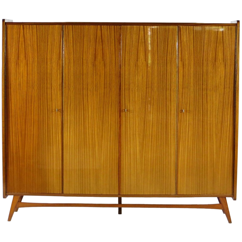 Vintage Scandinavisch Design 4-deurs Kledingkast In Teak, 1960s image 1
