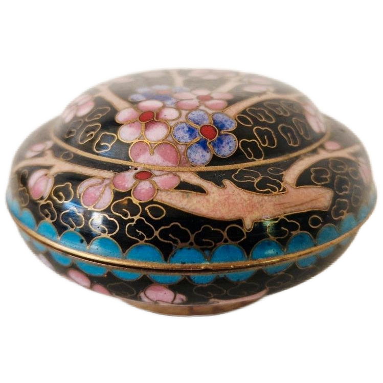 Oud Cloisonné Doosje Dekseldoos Pillendoosje image 1