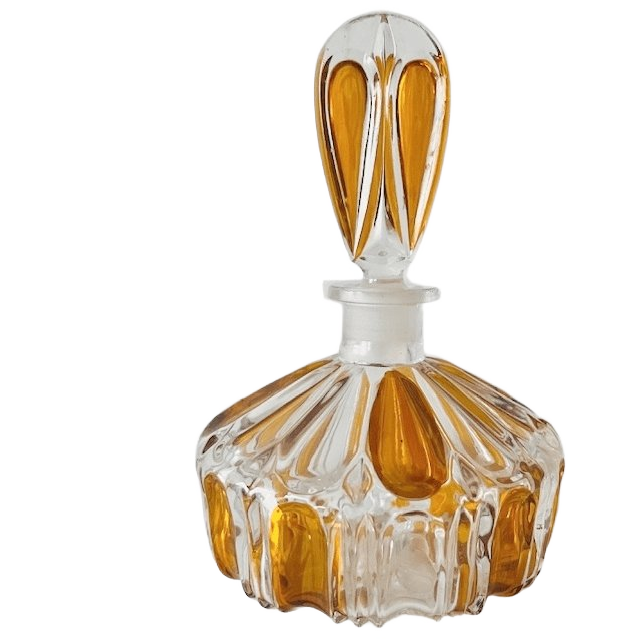 Artdeco Stijl Parfumfles Persglas Amber Transparant 1950’s image 1