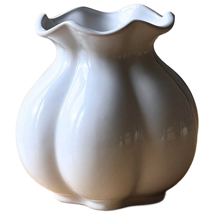 Vintage French White Porcelain Vase image 1