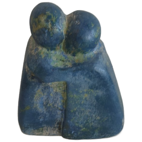 Blauw Sculptuur Beeld "de Knuffel" image 1