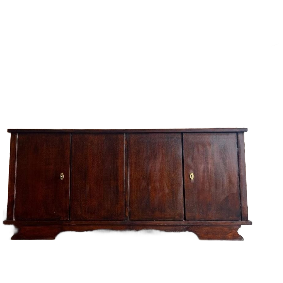 Vintage Dressoir / Retro Lange Extra Diepe Kast Donker Hout image 1