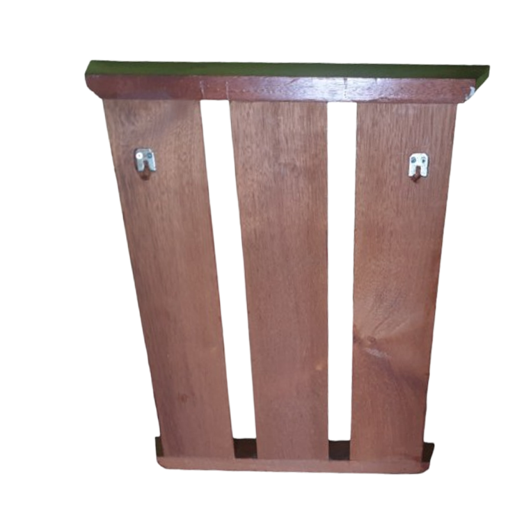 Vintage Teak Houten Kapstok Met Plank Bovenop 3 Haken image 1