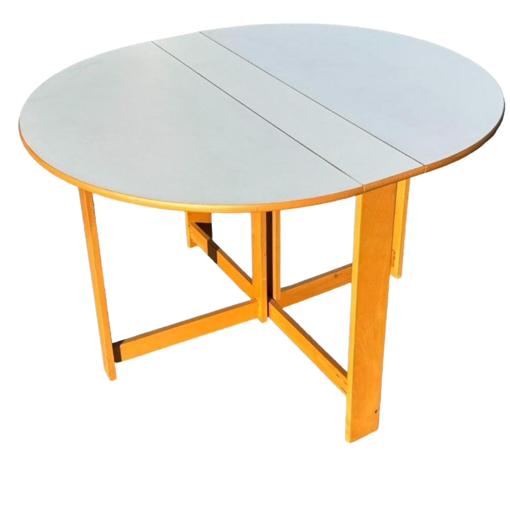 Vintage Ronde Scandinavische Opklapbare Eettafel Design image 1