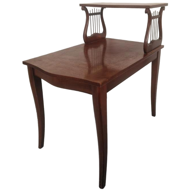 Klassiek Art Nouveau Jugendstil Harp Bijzettafeltje. image 1