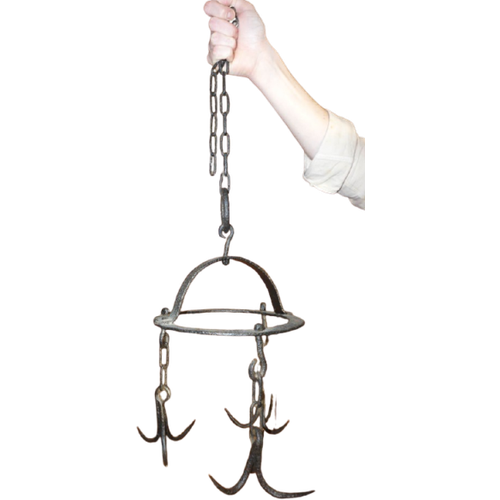 Vintage Wrought Iron Meat Hook * French Butcher'S Ceiling Rack * Rustic Hanging Pot Holder image 1