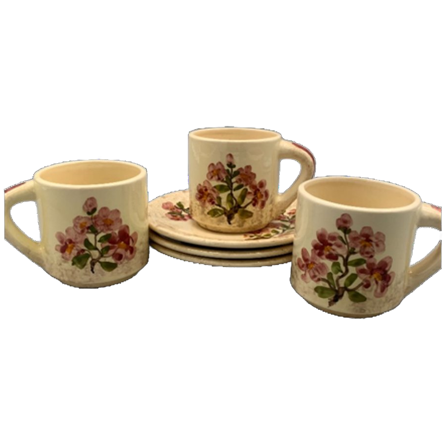 Vintage Ontbijtset Handbeschilderd 6 Delig image 1