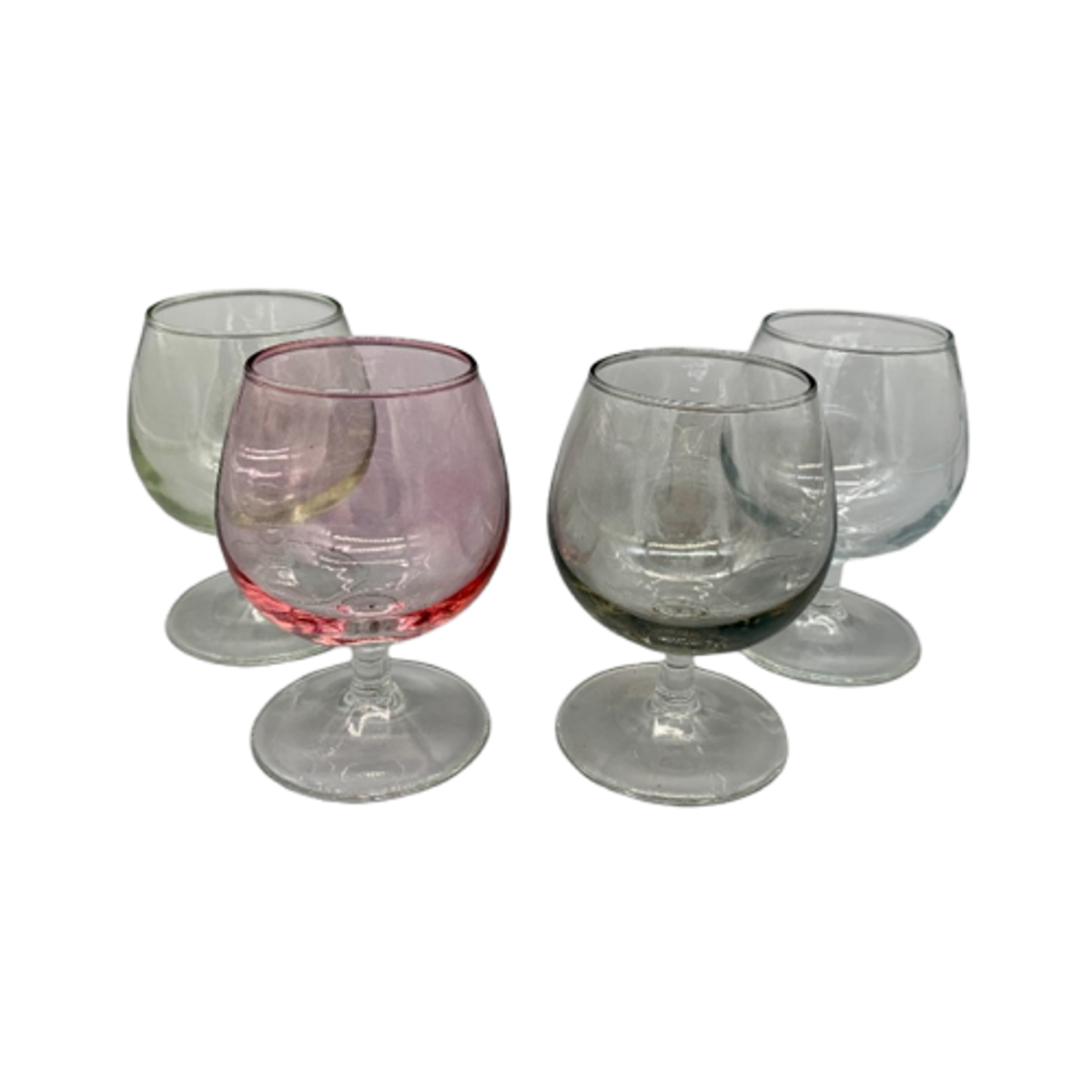 Set Vintage Gekleurde Cognac Glazen 4 Stuks image 1