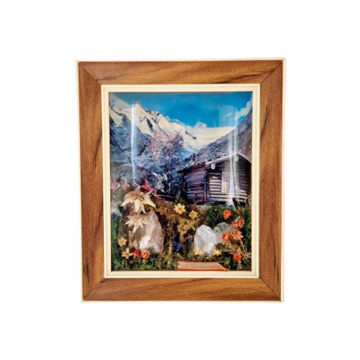 Oostenrijk 3d Vintage Schilderij Met Kristal Stenen Etc. image 1