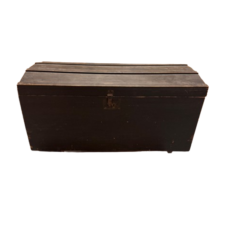 #Vintage#, Zwarte Kist, Met Deksel En Slot image 1