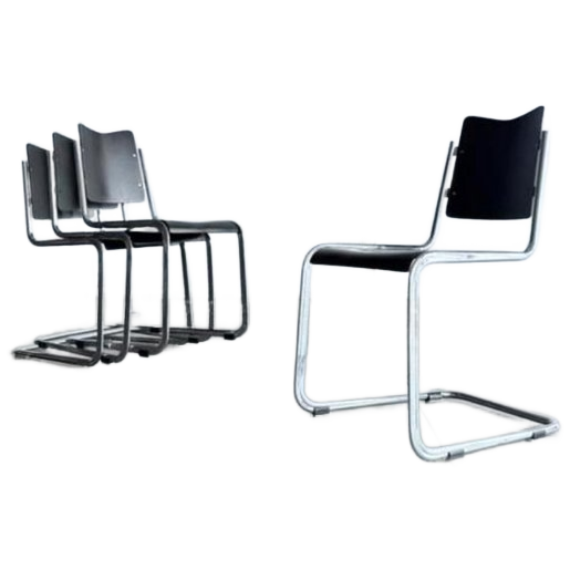 4x Tecta B11 Cantilever Stoelen Design Jean Prouve image 1