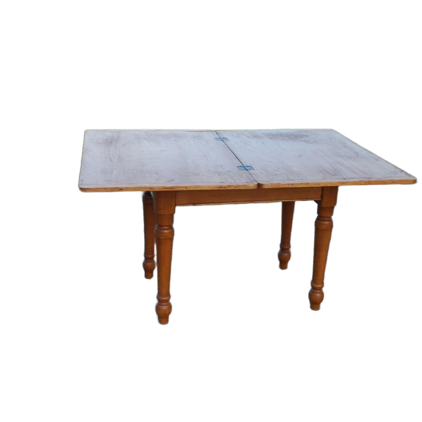 Antieke Grenen Tafel Met Uitklapbaar Blad image 1