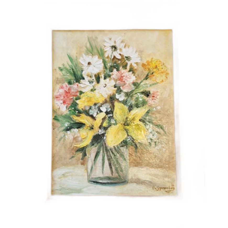 Vintage Schilderij Olieverf Op Doek image 1