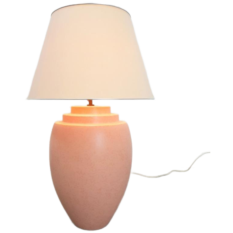 Xl Vintage Kostka Tafellamp Keramiek France 1980 Pastel Roze image 1