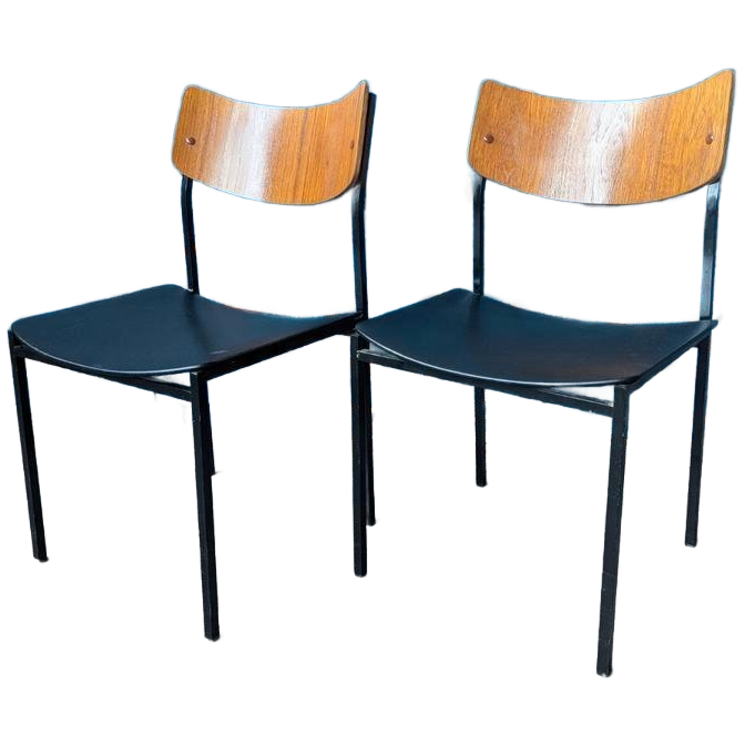 2x Vintage Industriële Stoelen, Italië 1960s image 1