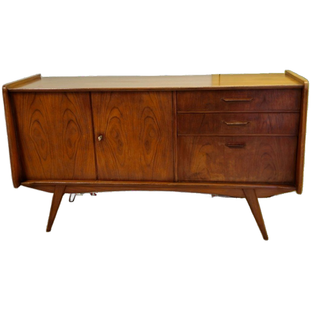 Vintage Teak Fineer Dressoir Lowboard Kast Kastje image 1