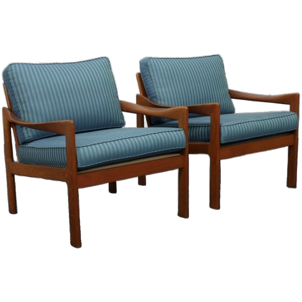 2x Fauteuil Illum Wikkelsö Niels Eilersen 1960s (setprijs) image 1