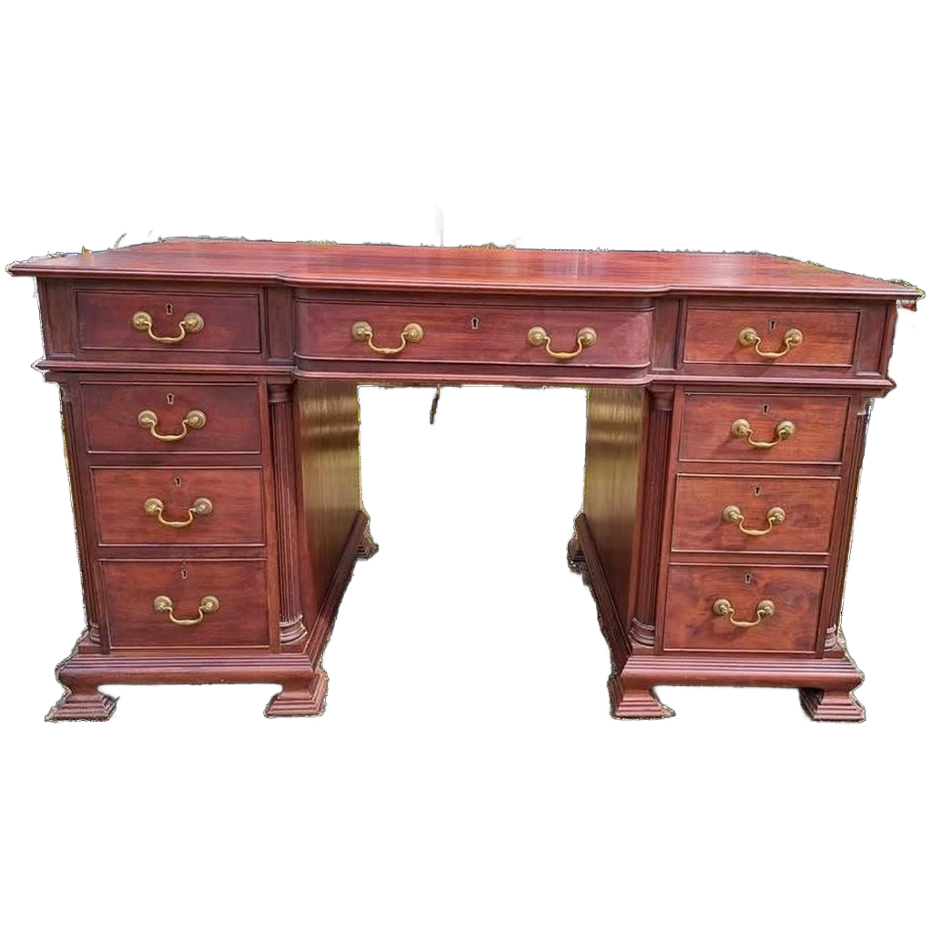 Antieke Engels Bureau, Schrijftafel, Partnerdeks image 1
