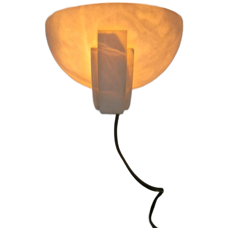 Art Deco Revival Albast Wandlamp. image 1