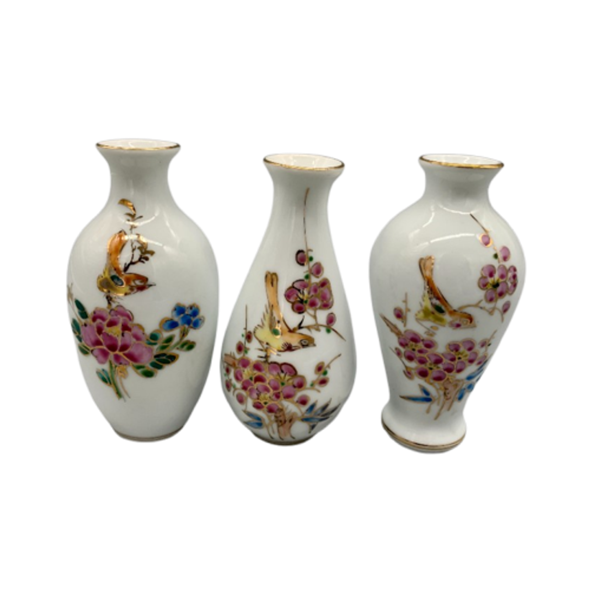 Set Vaasjes China Birds And Flowers image 1