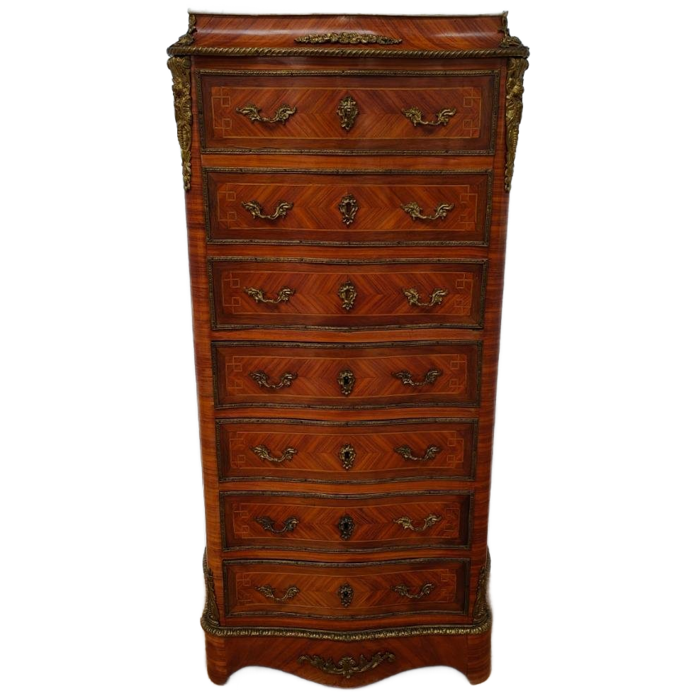 Antiek Franse Secretaire Wandkast Ladekast Met Marmer Blad image 1