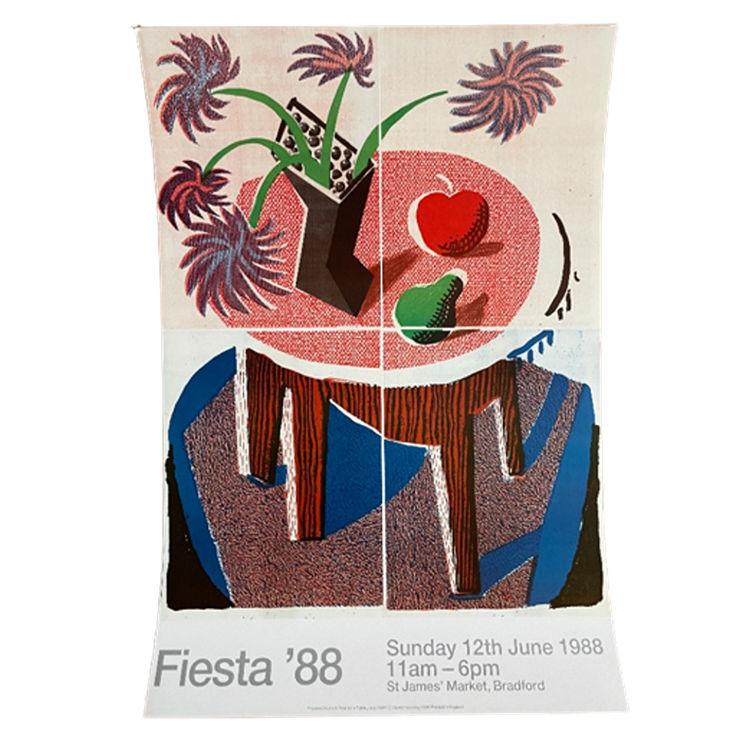 David Hockney, 'flowers, Apple & Pear On A Table, July 1986 image 1