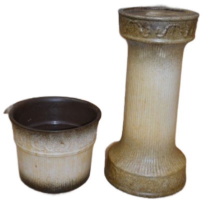 Vintage Keramische Zuil Met Pot – West-duits Aardewerk Van Wegmann image 1