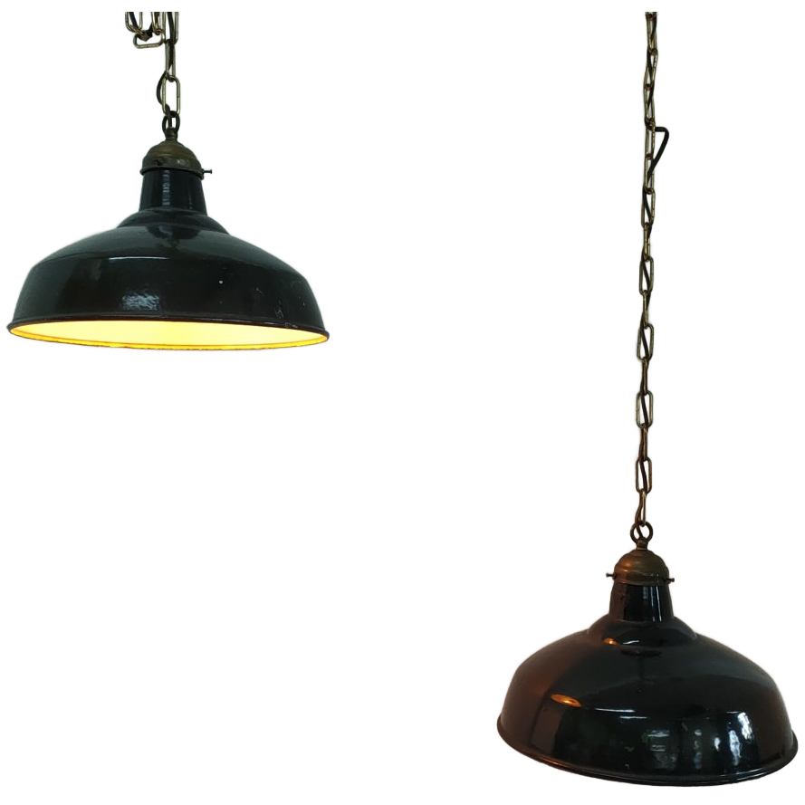 Industriële Vintage Cafe/plafondlamp Metaal/emaille image 1