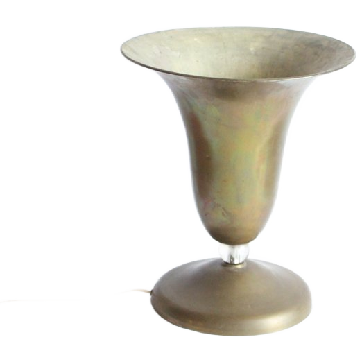 Large Brass Chalice Lamp, 1930s-1940s image 1