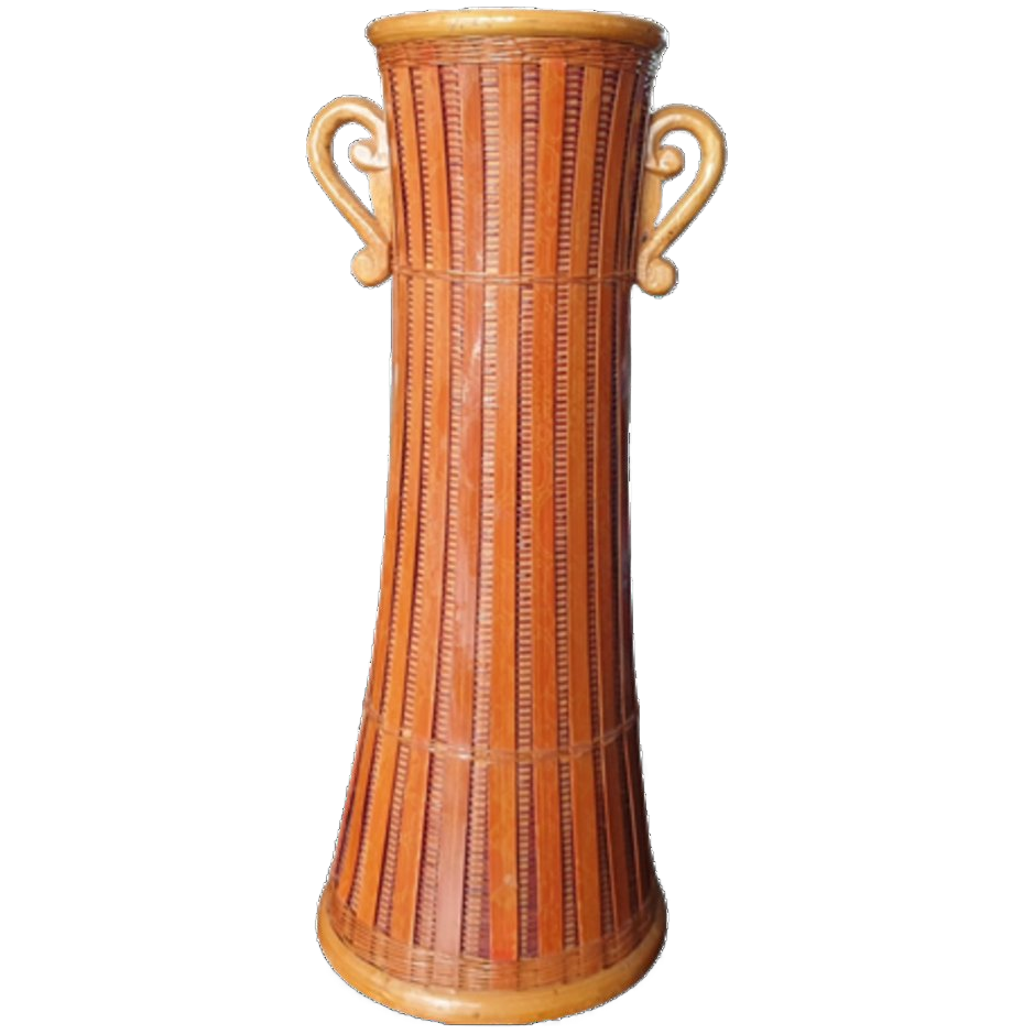 Vintage Rieten / Houten Vaas Boho image 1