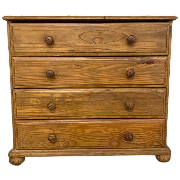 Oud Grenen Ladekastje. Vier Laden. B75x D46 X H83 image 1
