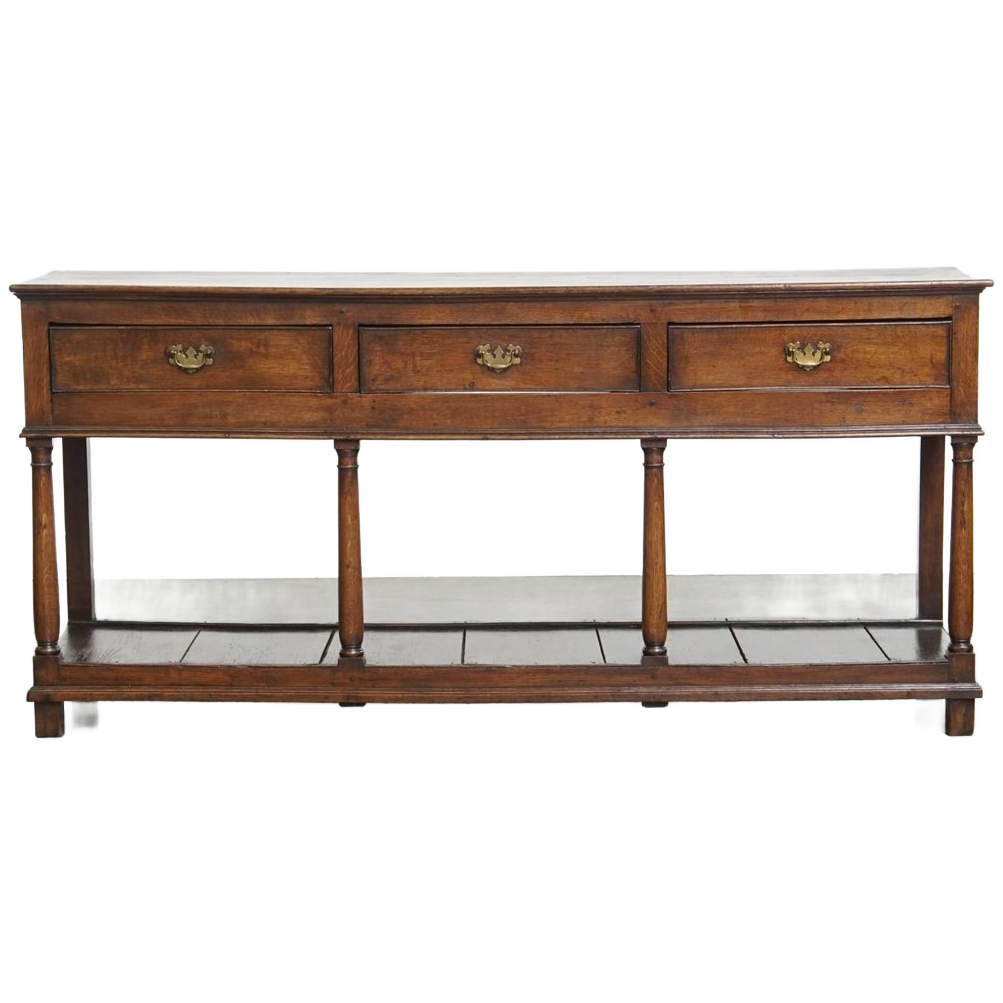 Prachtige Antieke Engelse Double Based Side Table/ Dressoir Van Eikenhout image 1
