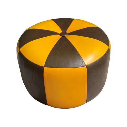 Yellow And Black Stool / Ottoman 1970S Poef Reliving