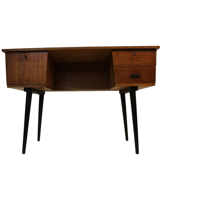 Mid-century Vintage Bureautje – Jaren ’60 – Teak – Design Bureau / Schrijftafel / Retro Meubel image 1
