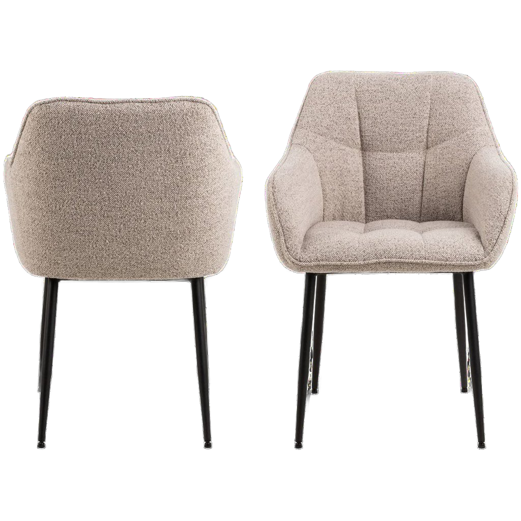 Nivala Eetkamerstoel - Set Van 2 - Beige Met Mat Zwarte Poten image 1