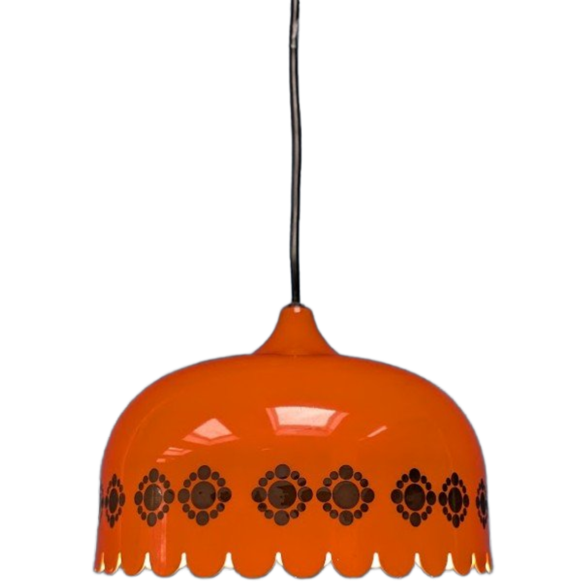 Vintage Oranje Hanglamp, Jaren '60, Deens Design Fog & Mørup image 1