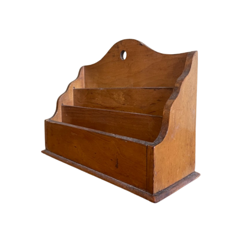 Postbakje Brievenbakje Art Deco 1930 Kersenhout Frans image 1