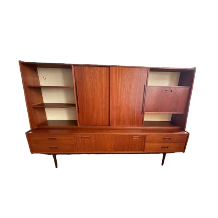 Topfrom - Teak Fineer Highboard - Ca. 1960 - In Goede Staat image 1