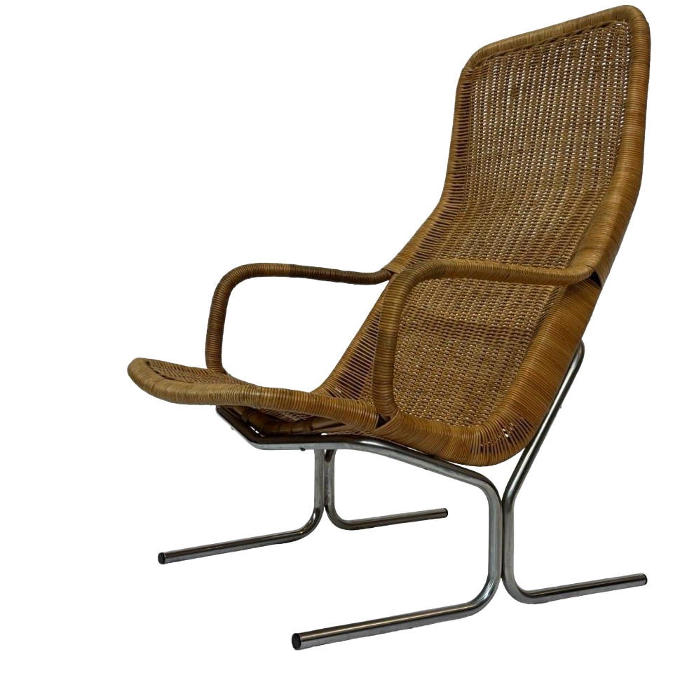 Vintage Rotan Fauteuil - Dirk Van Sliedregt Jaren 60 Design image 1