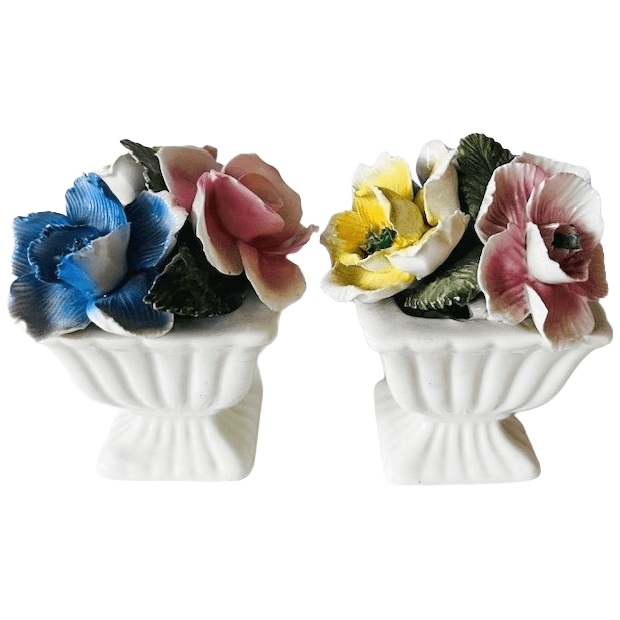Vintage Royal Thorley Fine Bone China Bloemboeket Beeldje Set 1980’s image 1