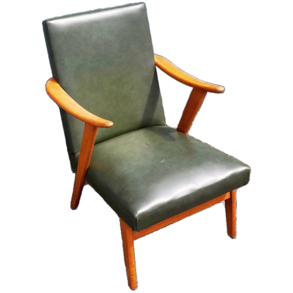 Vintage Jaren 60 Groene Deense Fauteuil image 1