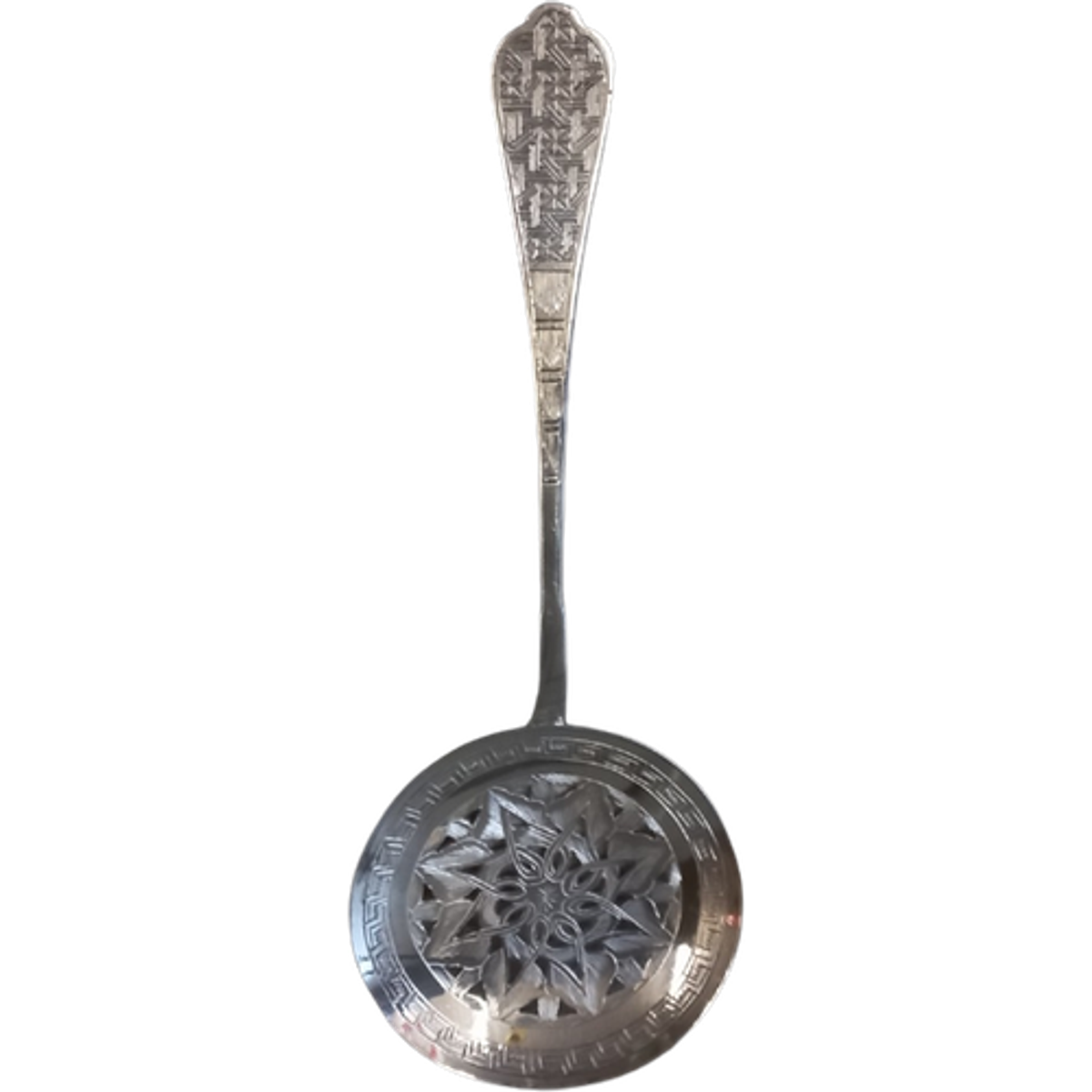 Zilveren Fruitschep/zeef. image 1