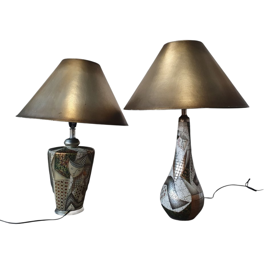 Alexander Kalifano / Modern Impressionist Art Vase Lamps / Circa 1980s image 1