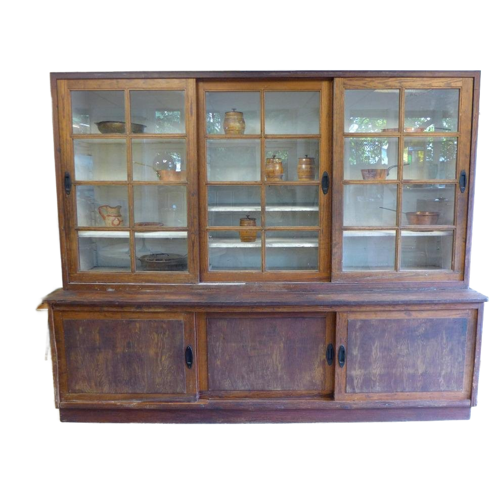 Grote Oude Buffet Vitrine School Museum Winkel Kast image 1