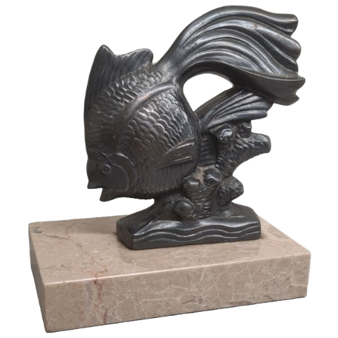 Frans Art Deco Beeldje Van Een Goudvis image 1
