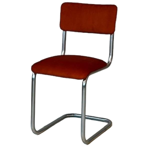 Vintage Sledestoel Design Eetkamerstoel Buisframe Terra image 1